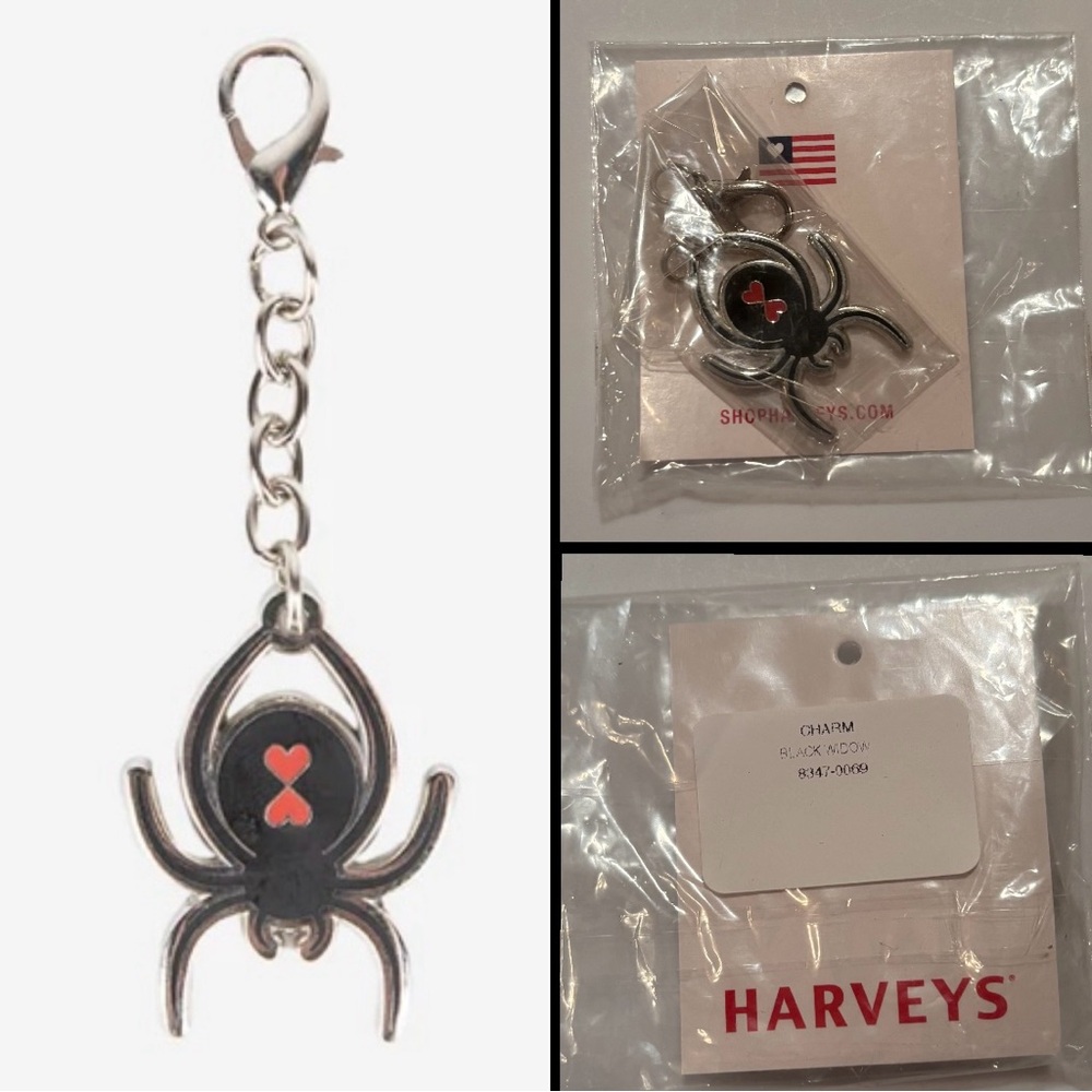Harveys Seatbelt Halloween Black Widow Bag Charm / NEW in sealed packaging